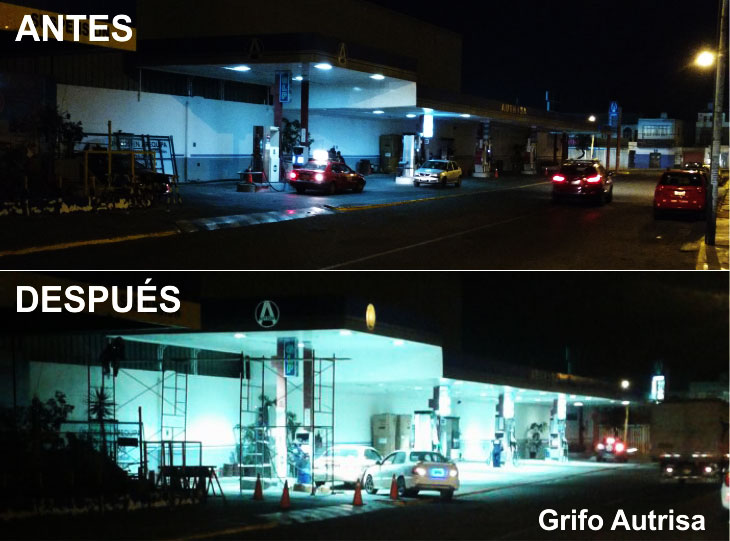 iluminacion led grifo arequipa peru